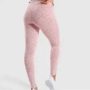 Gymshark Fleur Dry Texture Moroccan Brick Pink Leggings Pants M